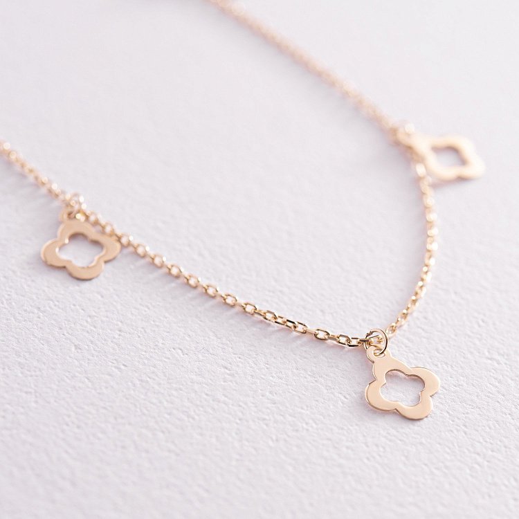 Браслет "Конюшина" у жовтому золоті б05071 від ювелірного магазину Онікс - 2