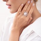 Золотое кольцо "Круговорот" с бриллиантами и жемчугом к748 от ювелирного магазина Оникс - 3