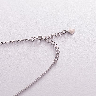 Серебряное колье - галстук с фианитами 181177 №6