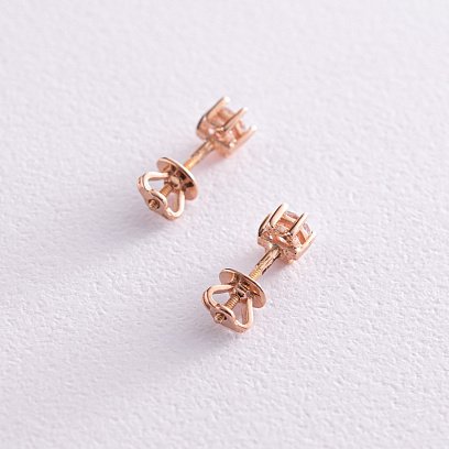 Золоті сережки - пусети з фіанітами с08146 №2