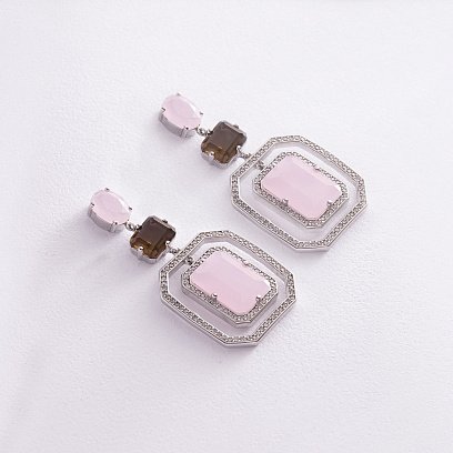 Серебряные серьги с фианитами 121288 №2