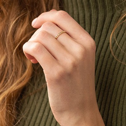 Каблучка "Ланцюжок" у жовтому золоті к07132 №2