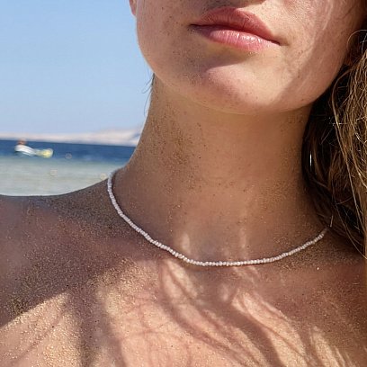 Серебряное колье "Жемчужинки" 181283 №2