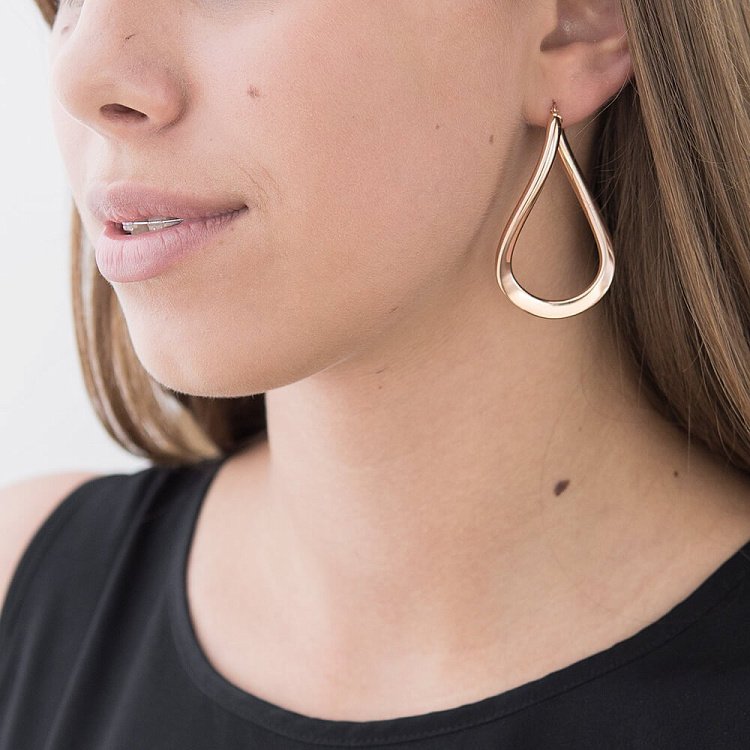 Золоті сережки без каменів с01277 від ювелірного магазину Онікс - 5