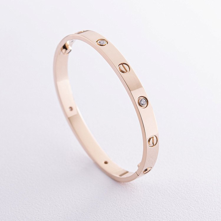 Жесткий браслет "Love" с бриллиантами (желтое золото) 523453121 - 7 Жесткий браслет "Love" с бриллиантами (желтое золото) 523453121 от ювелирного магазина Оникс - 7