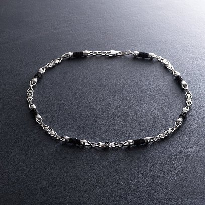 Мужская серебряная цепочка "Звезда Давида" с эбеновым деревом 811 №8