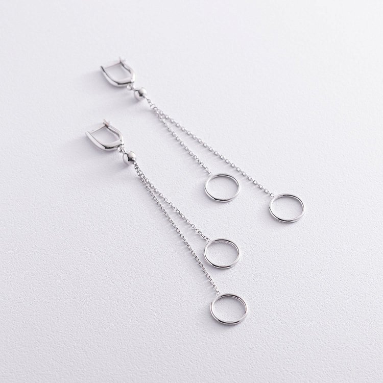 Золоті сережки "Кругообіг на ланцюжку" с07510 від ювелірного магазину Онікс