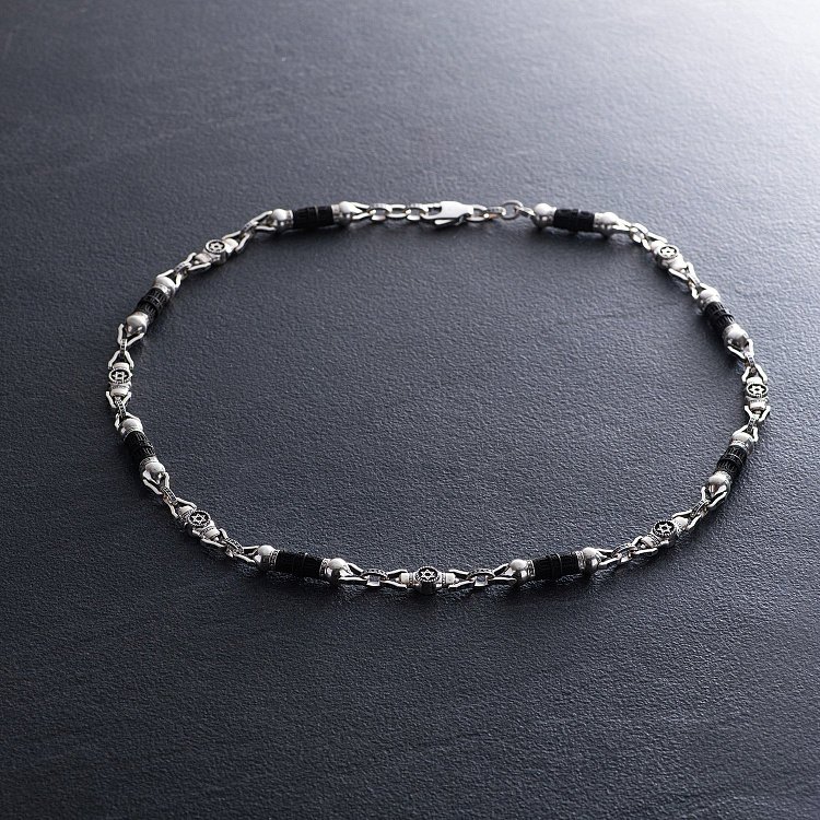 Мужская серебряная цепочка "Звезда Давида" с эбеновым деревом 811 от ювелирного магазина Оникс - 7