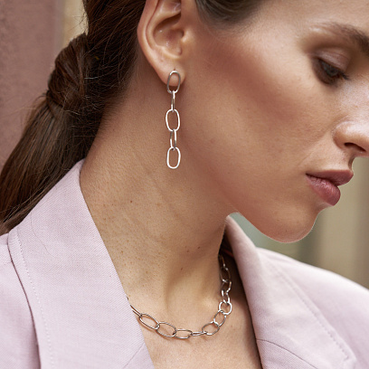 Срібні сережки "Свобода" 122847 №13