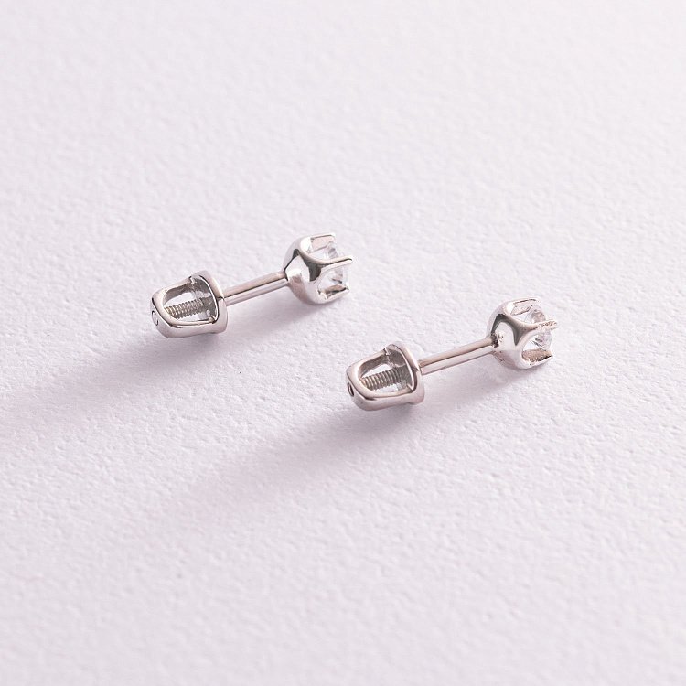 Золотые серьги - пусеты с бриллиантами 102-10020(3.8) от ювелирного магазина Оникс