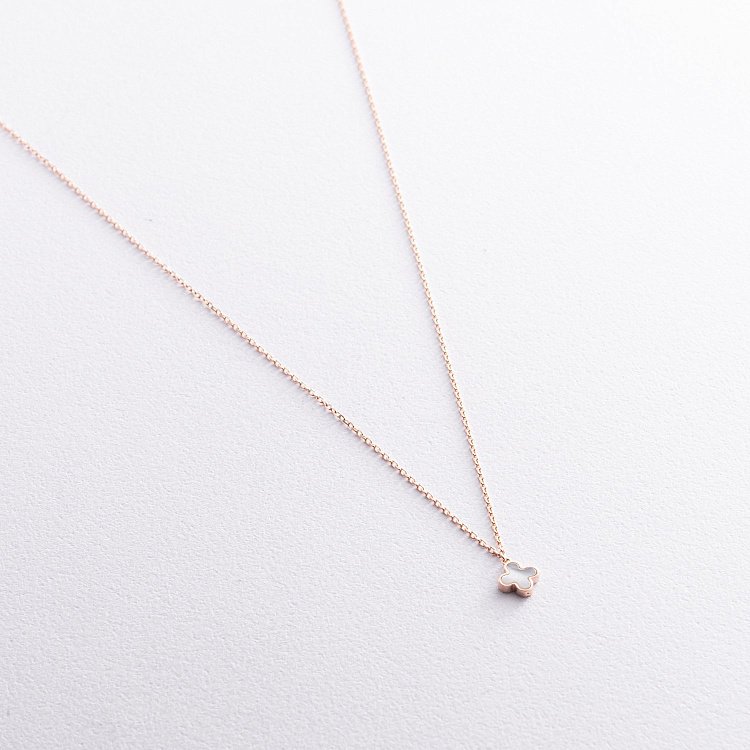 Золоте кольє "Конюшина" з перламутром кол02395 від ювелірного магазину Онікс - 2