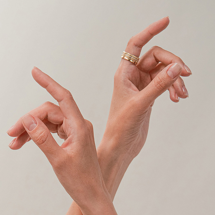 Каблучка "Sharon" з фіанітами (жовте золото) к08352 від ювелірного магазину Онікс - 3