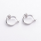 Серьги "Сердечки" в белом золоте (бриллианты, сапфиры) сб0698va от ювелирного магазина Оникс - 1