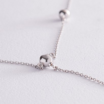 Кольє - краватка "Кульки" в білому золоті (2 в 1) кол02231 №10