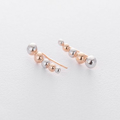 Золотые серьги - клаймберы "Кружки" с05944 №3