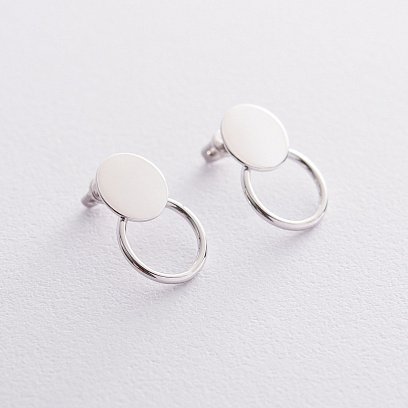 Золоті сережки-пусети "Кружечки" с06687 №3