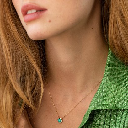 Золоте кольє (бірюза, діаманти) колб0126sc №2