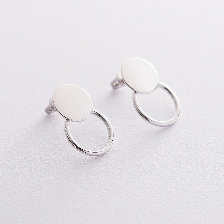 Золоті сережки-пусети "Кружечки" с06687 від ювелірного магазину Онікс - 3