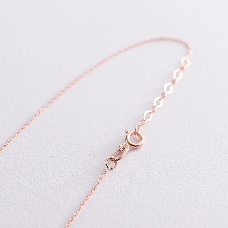 Золотое колье с одним фианитом кол01965 от ювелирного магазина Оникс - 4