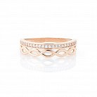 Золотое кольцо с фианитами к05528 от ювелирного магазина Оникс - 2