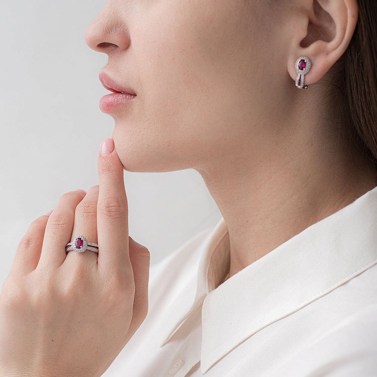 Золота каблучка з рубінами і діамантами к512 від ювелірного магазину Онікс - 1