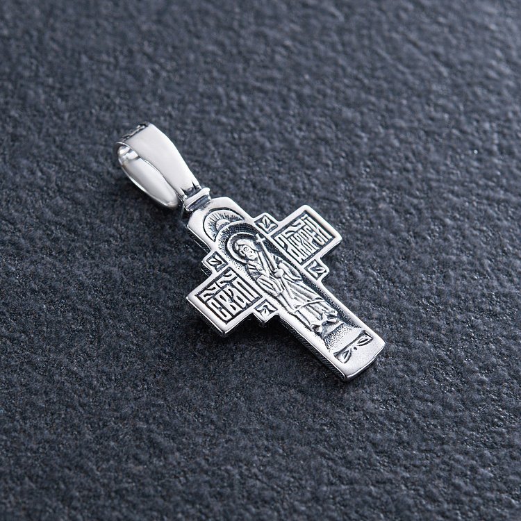 Серебряный крест "Распятие. Апостол Андрей Первозванный" 133081 от ювелирного магазина Оникс - 1