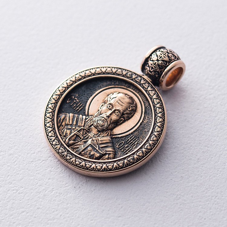 Подвеска "Св. Николай Чудотворец Чудо о трех корабельщиках " (чернение) п01654 от ювелирного магазина Оникс - 3