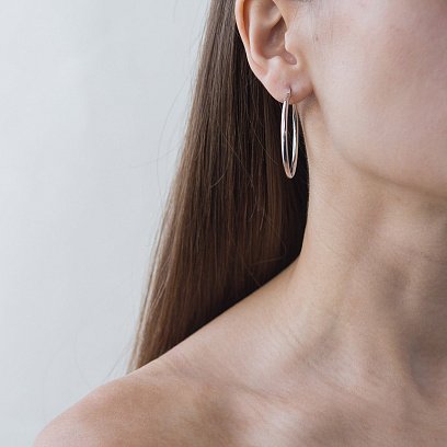 Серебряные серьги-кольца 122566 №3