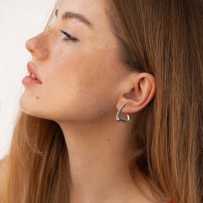 Серьги "Ember" в белом золоте с08766 №3