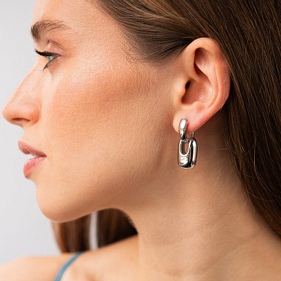 Сережки "Nicoletta" у білому золоті с09152 №7