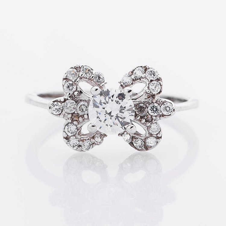 Золотое кольцо (фианиты) к01639ж от ювелирного магазина Оникс - 1