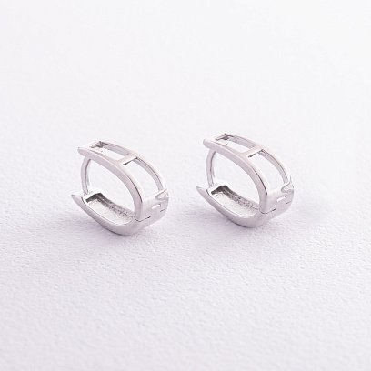 Серьги "Минимализм" в белом золоте с07986 №3