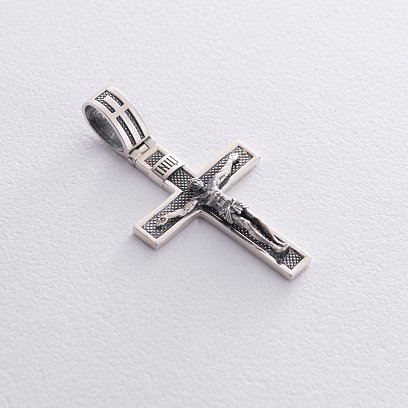 Серебряный крест "Распятие. Спаси и Сохрани" (на укр. языке) 1173 №6