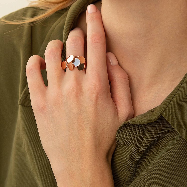 Золотое кольцо Монетки к06405 от ювелирного магазина Оникс - 8