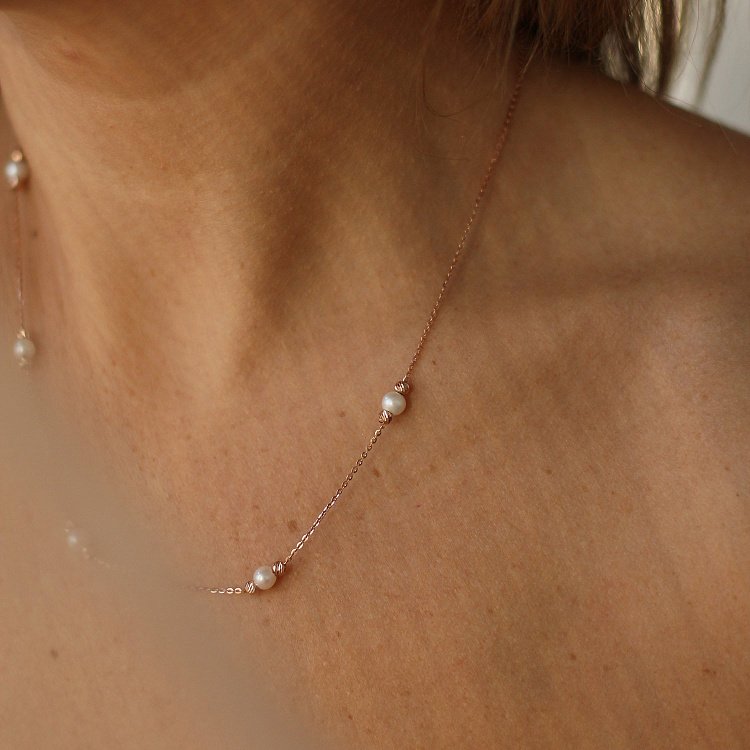 Золоте кольє з культ. прісн. перлами кол01309 від ювелірного магазину Онікс - 10