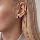 Золоті сережки - пусет "Конюшина" (емаль) 500047Bч от ювелирного магазина Оникс - 1