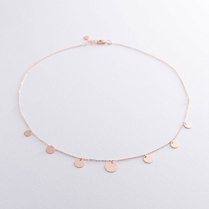 Колье "Монетки" в красном золоте кол01459