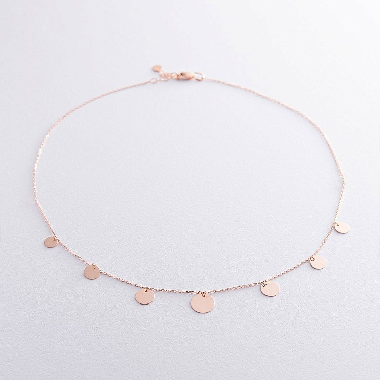 Колье "Монетки" в красном золоте кол01459 Колье "Монетки" в красном золоте кол01459 от ювелирного магазина Оникс