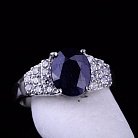 Женское кольцо с синим сапфиром (фианиты) 111454 от ювелирного магазина Оникс