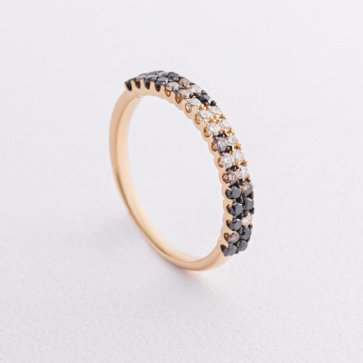 Золота каблучка з діамантами кб0611mi від ювелірного магазину Онікс