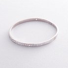 Жесткий серебряный браслет "Римские цифры" с фианитами 141326 от ювелирного магазина Оникс
