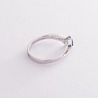 Золотое кольцо с синим сапфиром и бриллиантами кб0045 от ювелирного магазина Оникс - 2