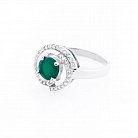 Жіноче срібний перстень (хризопраз, фіаніти) 111494 от ювелирного магазина Оникс - 1