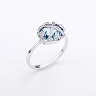Золотое кольцо с голубым топазом и бриллиантами C01099R от ювелирного магазина Оникс