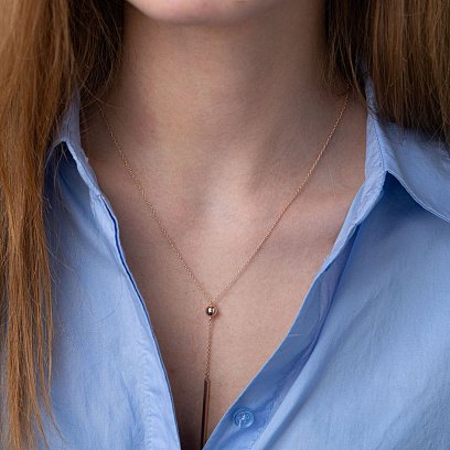 Кольє "Хлоя" з кулькою в червоному золоті кол01952 №8