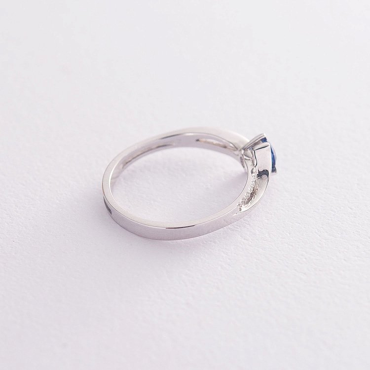 Золотое кольцо с синим сапфиром и бриллиантами кб0045 - 2 Золотое кольцо с синим сапфиром и бриллиантами кб0045 от ювелирного магазина Оникс - 2