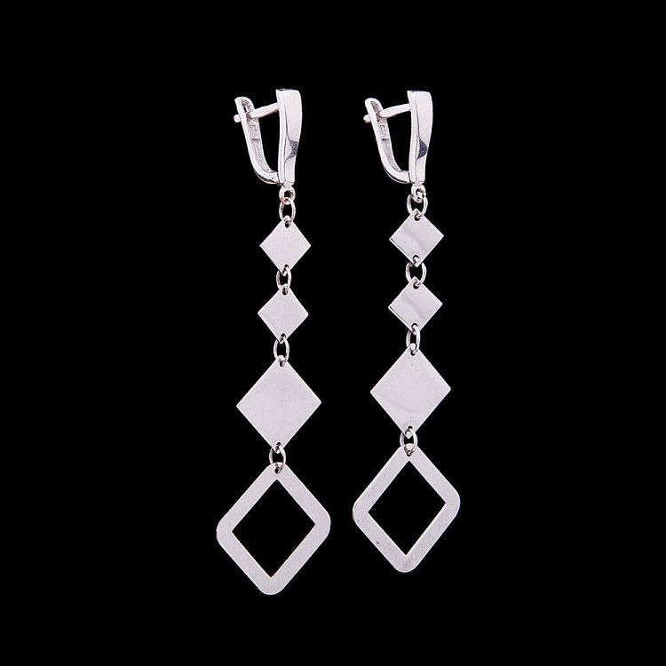 Золотые серьги "Ромбики" c587 от ювелирного магазина Оникс