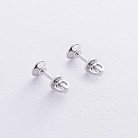 Сережки - пусети з діамантами (біле золото) 330911121 от ювелирного магазина Оникс - 2