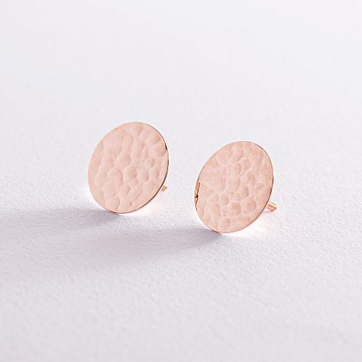 Сережки - пусети "Теона" у червоному золоті с07799 №5