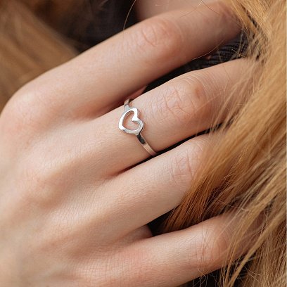 Серебряное кольцо "Сердечко" 7050 №8